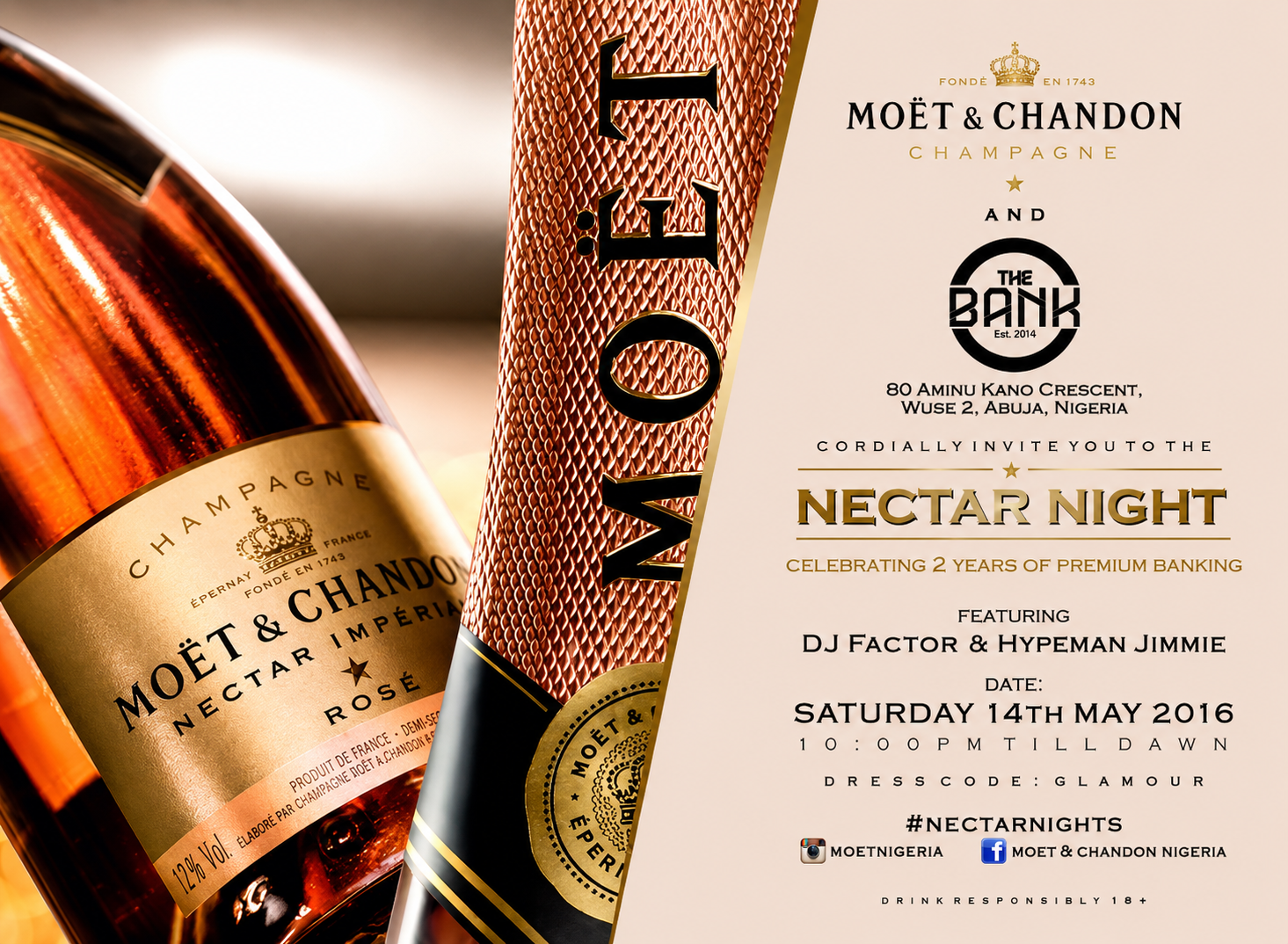 Moet champagne service at The Bank Abuja